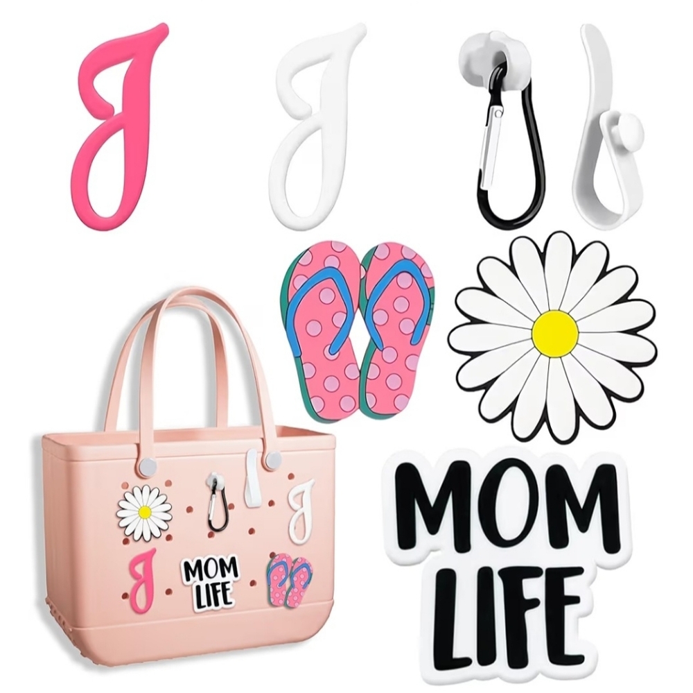 7pcs Bogg Bag (J) Charms And Clips Accessories Set (Bag Not Included)